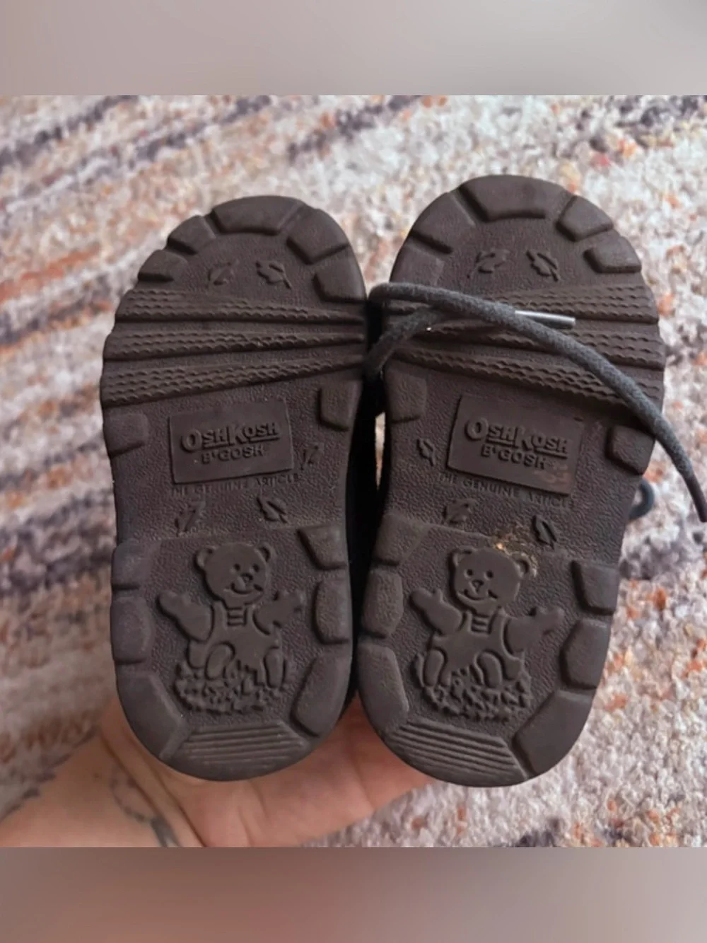 OshKosh B'gosh Black Suede Lace-Up Kids Dress Shoes